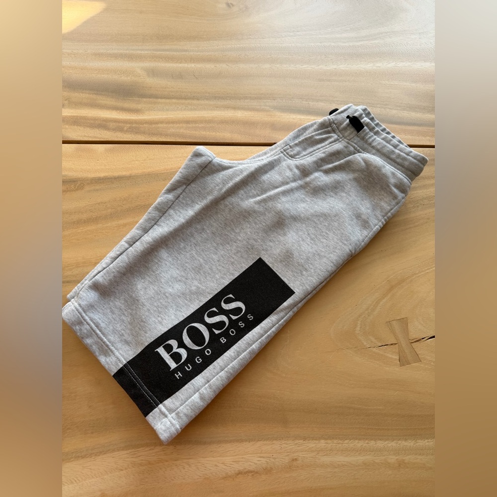 Hugo Boss Kids Gray Logo Shorts - Size 12 (XS)